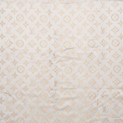 Louis Vuitton Silk Wool Monogram Shine Shawl Beige 1 of 8
