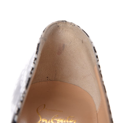 Christian Louboutin Patent Degrade Snakeskin Printed Pigalle Follies 100 Pumps 37 Black Roccia 8 of 10