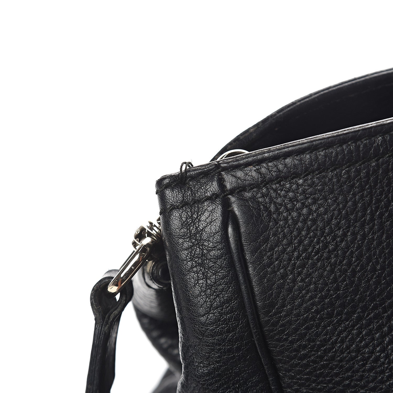 Gucci Calfskin Large Bamboo Shopper Tote Black 7 of 9