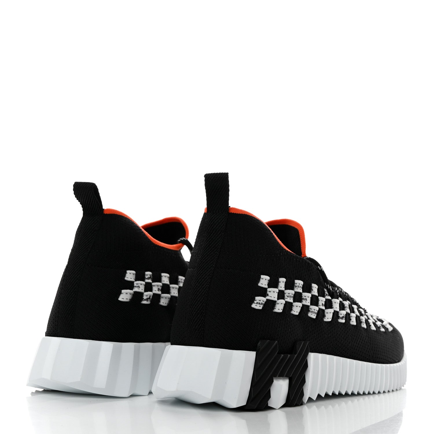 Hermes Knit Womens Flex Bolduc Sneakers 38 Black White 4 of 8