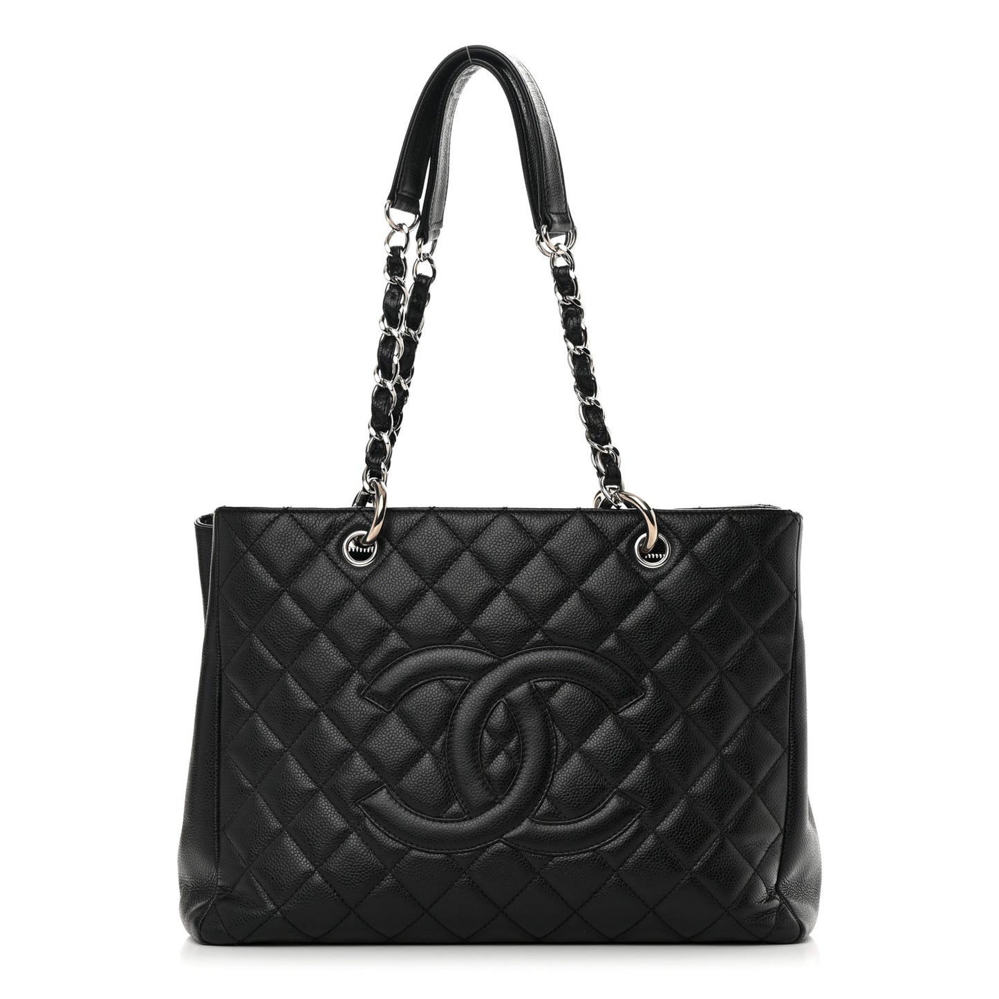 Caviar Quilted Grand Shopping Tote GST Black