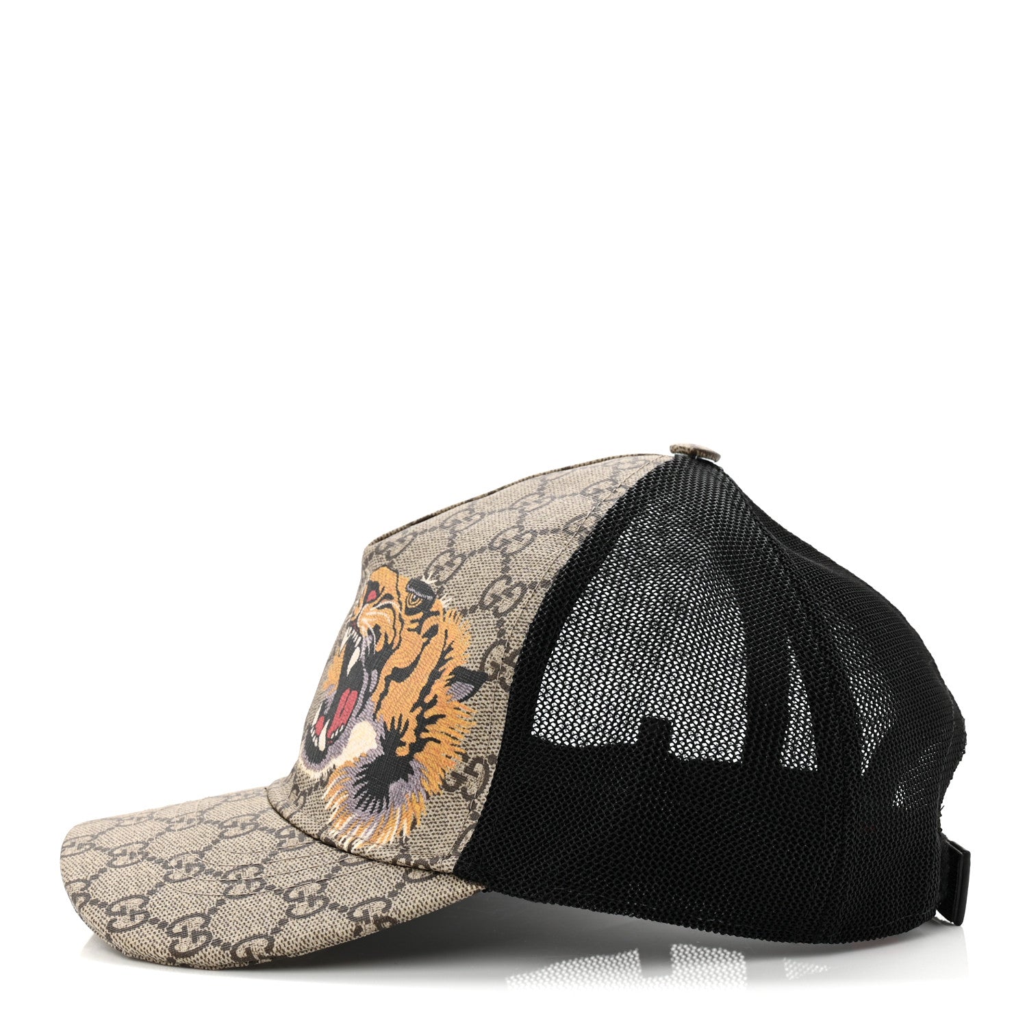 Gucci GG Supreme Monogram Tiger Print Baseball Hat L 59 Beige 4 of 9