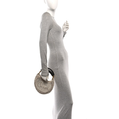Chloe Metallic Crochet Calfskin Mini Summer Banana Hobo Silver 2 of 9