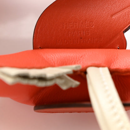 Hermes Milo Lambskin Grigri Rodeo Pegase Horse Bag Charm PM Orange Poppy Craie Terre Battue 3 of 4