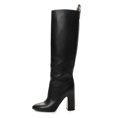 Louis Vuitton Calfskin Patent Monogram Donna High Boots 36 Black 1 of 7