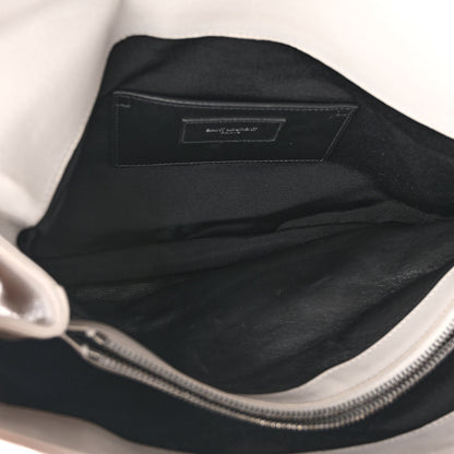 Saint Laurent Sheepskin Matelasse Large Monogram College Satchel Light Grey 8 of 12