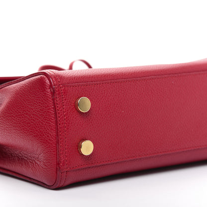 Saint Laurent Grained Calfskin Small Moujik Top Handle Bag Red 7 of 24
