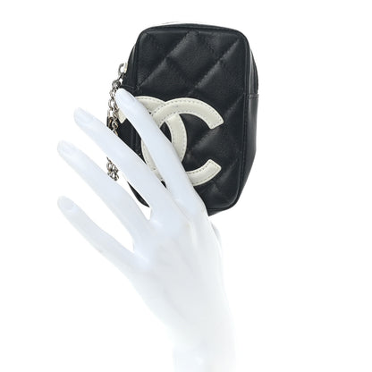 Chanel Calfskin Quilted Cambon Zip Around Cosmetic Pouch Black 2 of 7