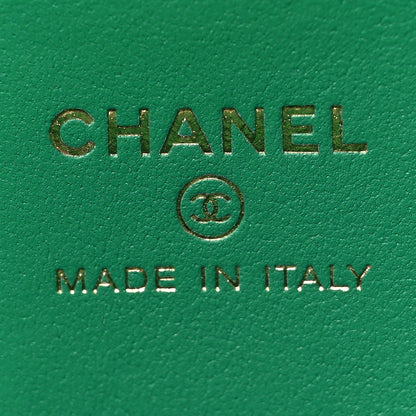 Chanel Lambskin Quilted Afternoon Tea Top Handle Vanity Case With Chain Green 6 of 11