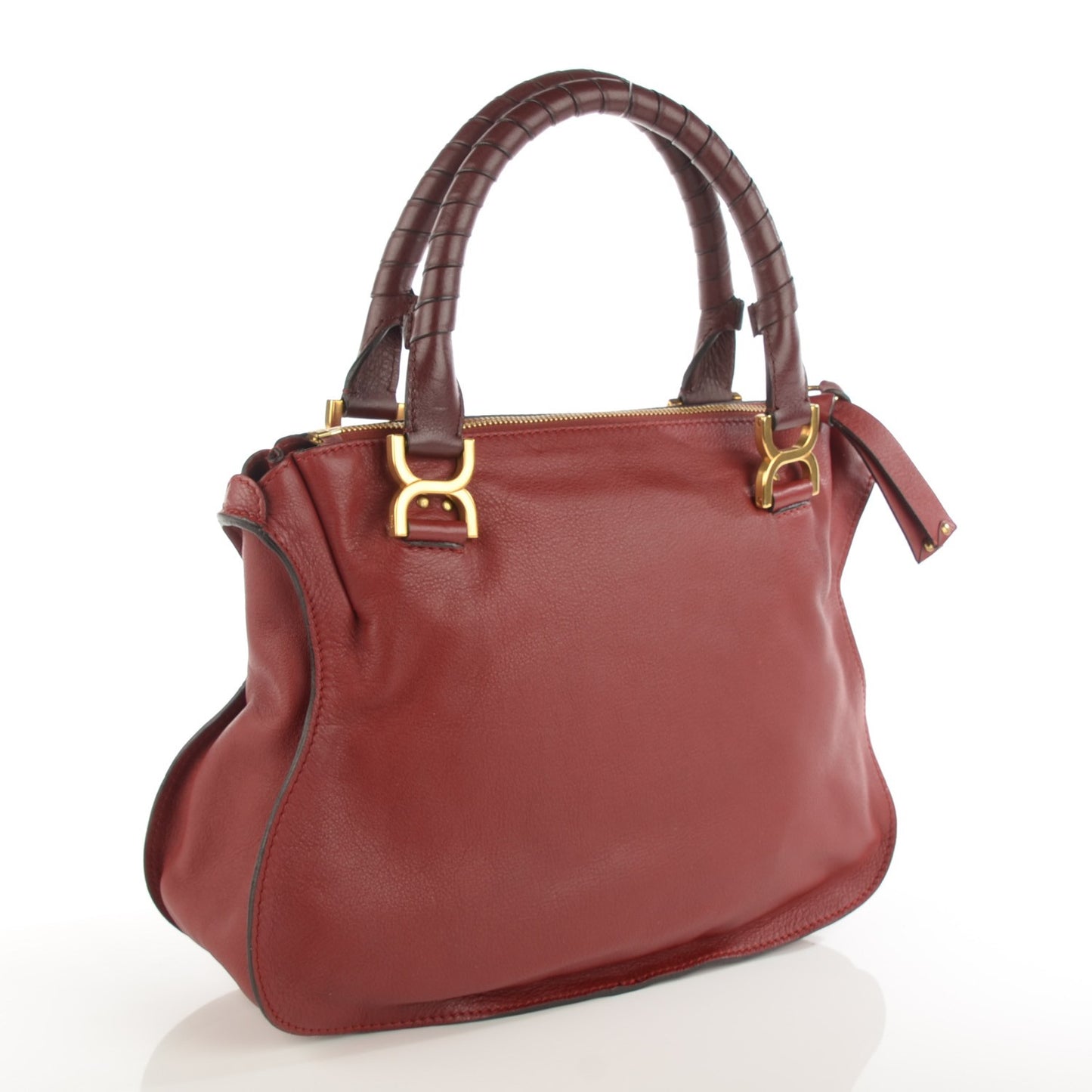 Calfskin Medium Marcie Satchel Garnet