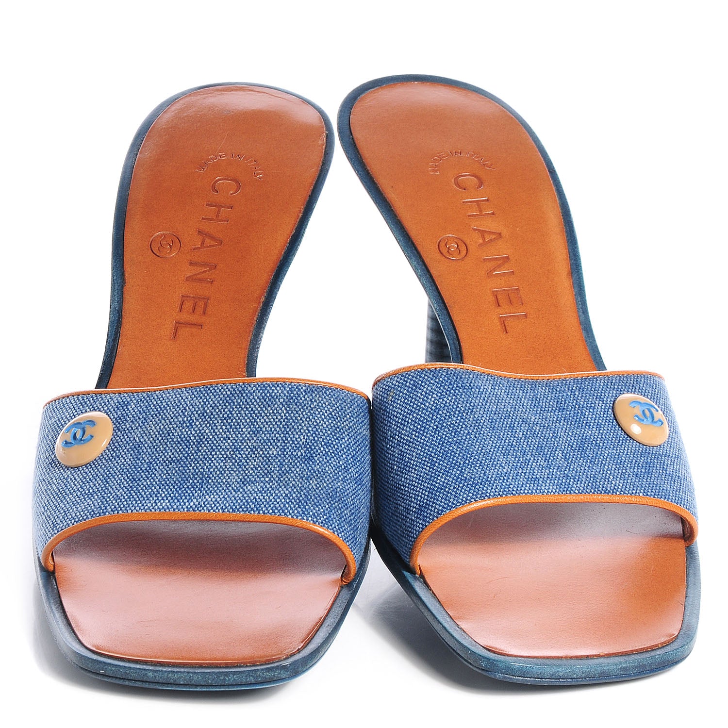Chanel Denim CC Sandals Blue 37 2 of 9