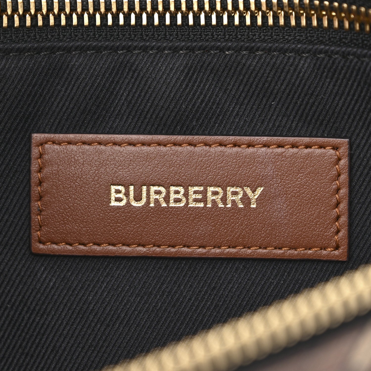 Burberry E-Canvas Monogram Top Handle Pouch Bridle Brown 6 of 11