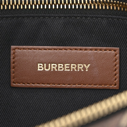 Burberry E-Canvas Monogram Top Handle Pouch Bridle Brown 6 of 11