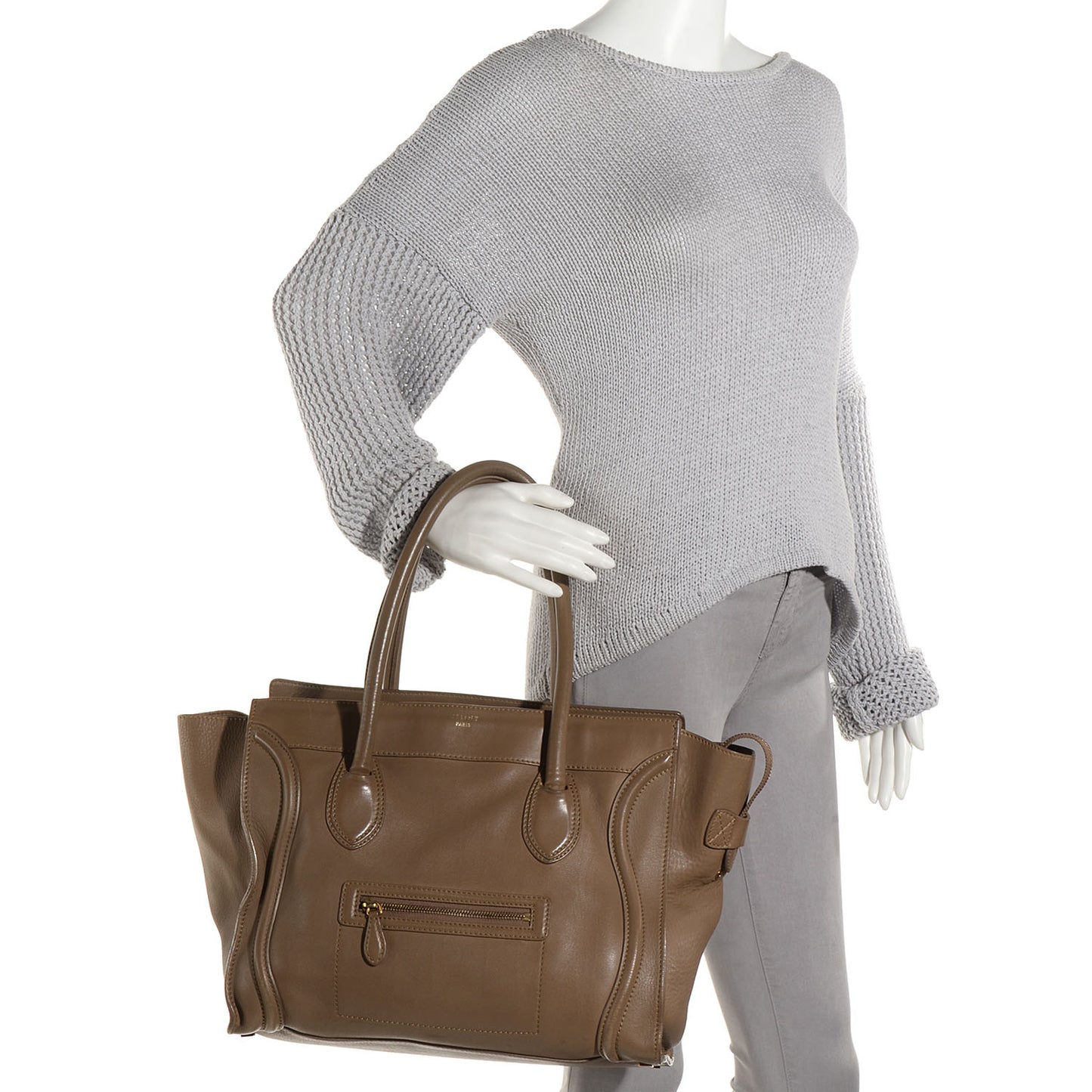 Smooth Calfskin Shoulder Luggage Camel