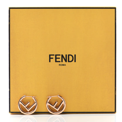 Fendi Metal FF Hoop Earrings Rose Gold 6 of 6