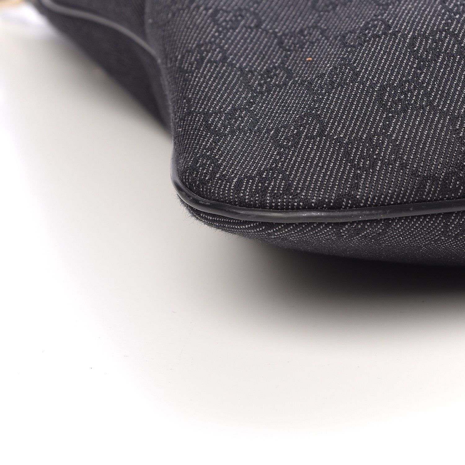 Gucci Denim Monogram Flat Messenger Bag Black 9 of 10
