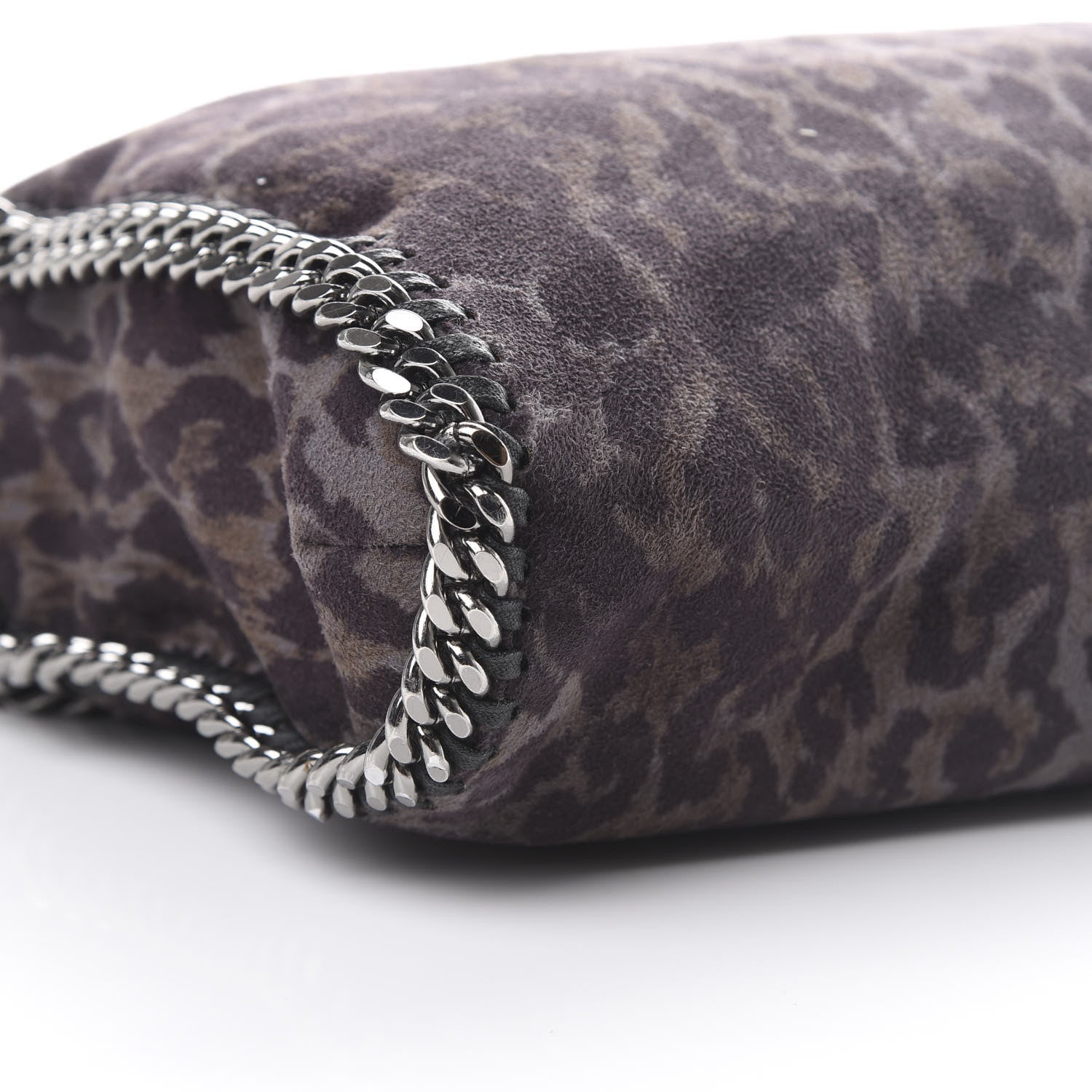Stella McCartney Shaggy Deer Leopard Print Falabella Fold Over Tote Grey 8 of 11