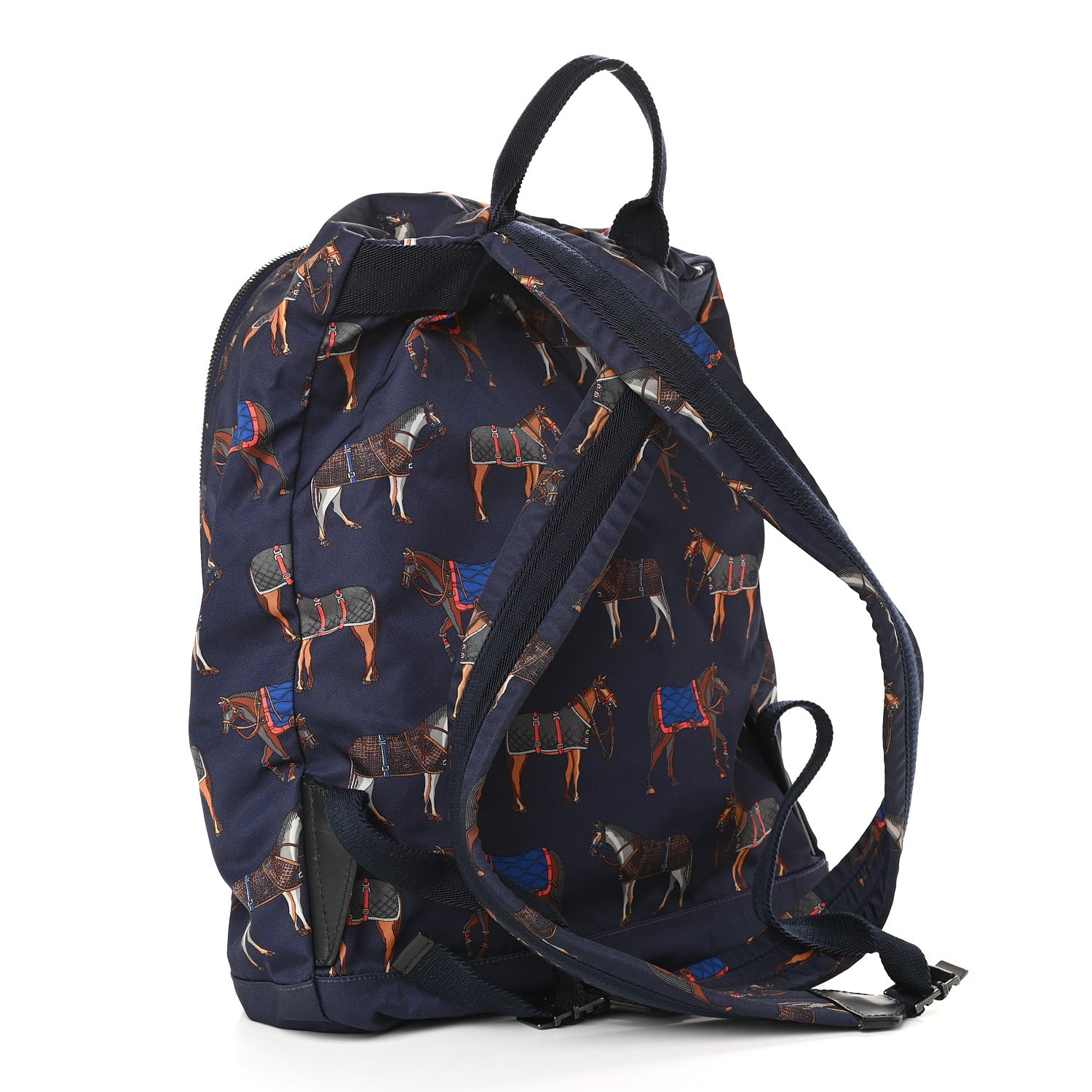 Gucci Nylon Horse Print Backpack Blue Red 953442 – FASHIONPHILE