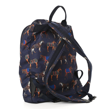 Gucci Nylon Horse Print Backpack Blue Red 3 of 12