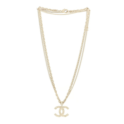 Chanel Crystal CC Multi Strand Chain Necklace Gold 3 of 6