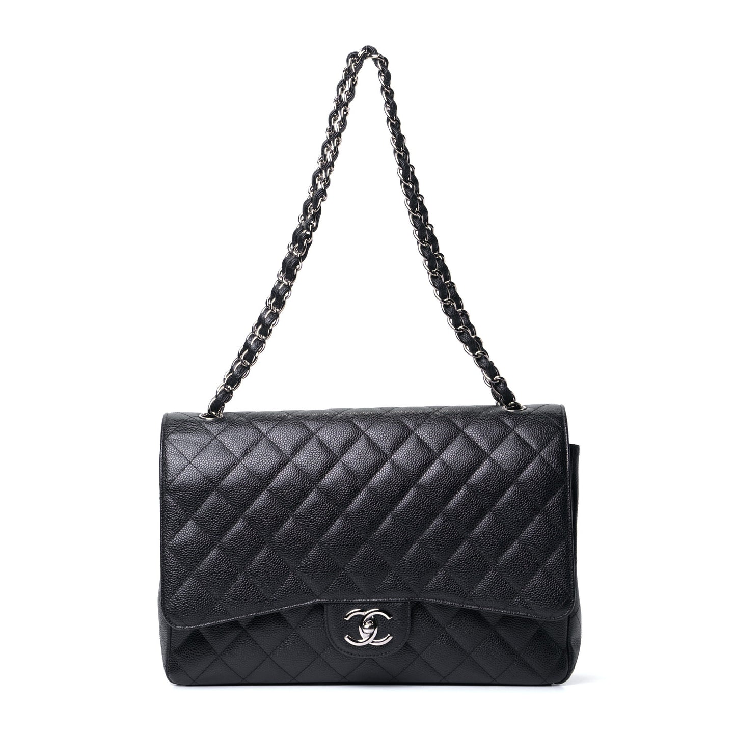Caviar Quilted Maxi Double Flap Black