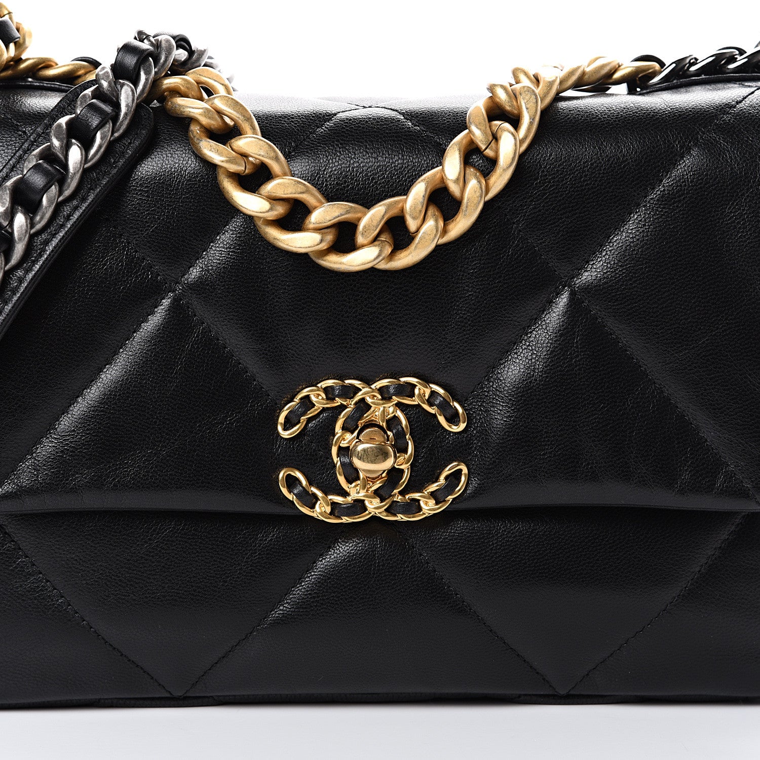 Chanel Goatskin Quilted Medium 19 Flap Black 7 of 10