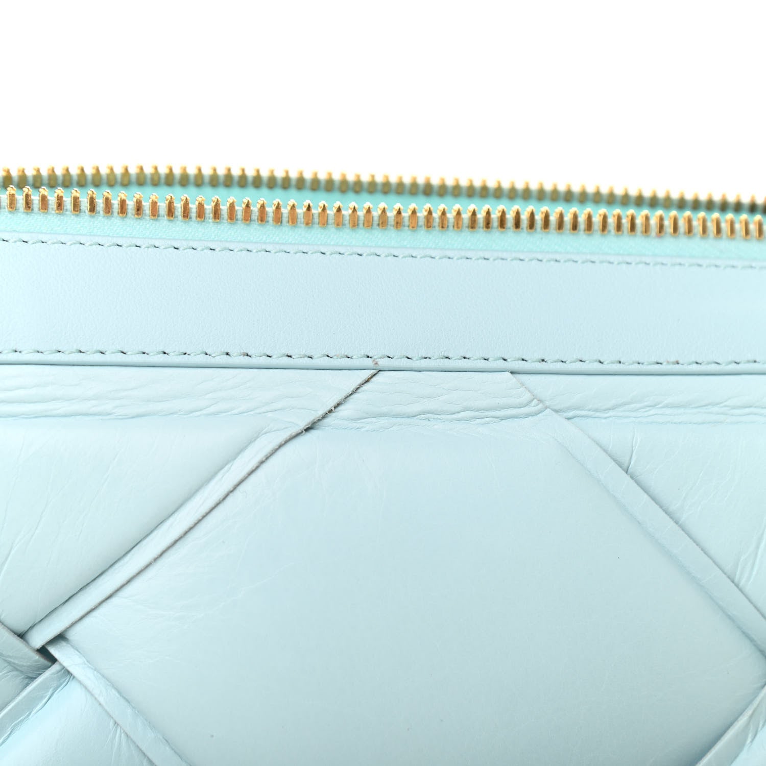 Bottega Veneta Paper Calfskin Maxi Intrecciato Padded Pouch Clutch Spearmint 10 of 10