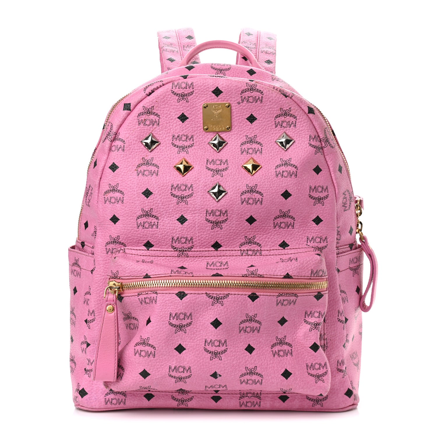MCM Visetos Medium Sprinkle Stud Stark Backpack Pink 1 of 14