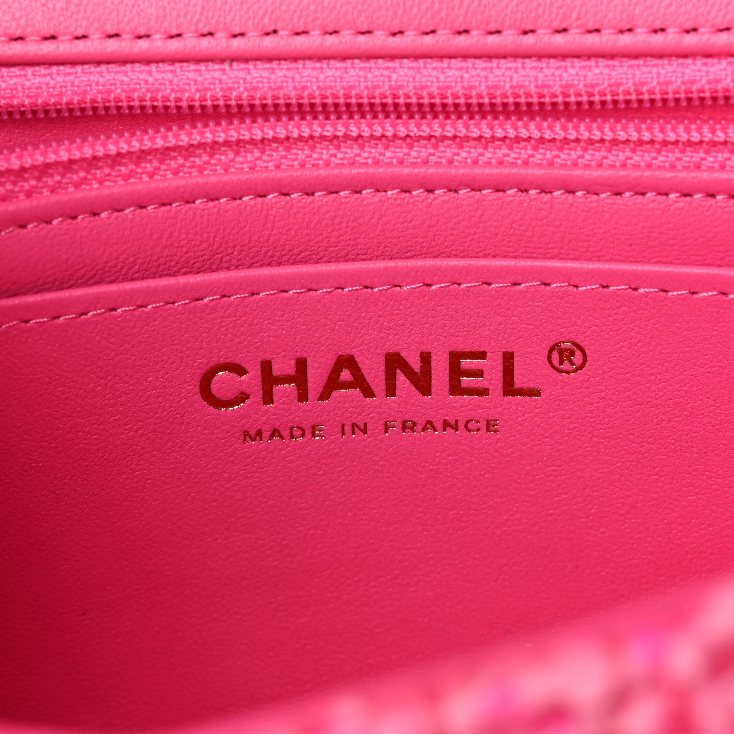 Chanel Wool Tweed Quilted Mini Rectangular Flap Dark Pink Fuchsia 5 of 10