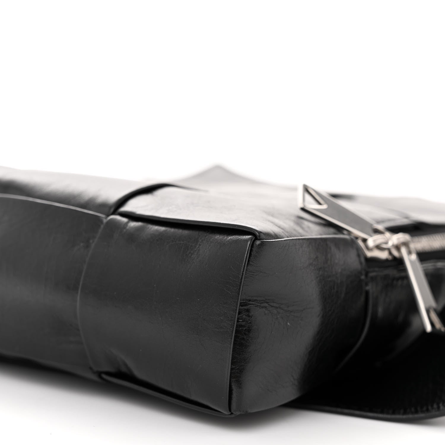 Bottega Veneta Paper Calfskin Intreccio Mini Cassette Sling Bag Black 10 of 11