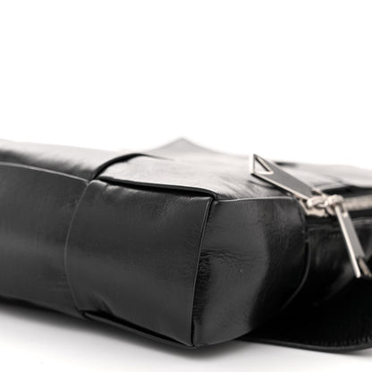 Bottega Veneta Paper Calfskin Intreccio Mini Cassette Sling Bag Black 10 of 11