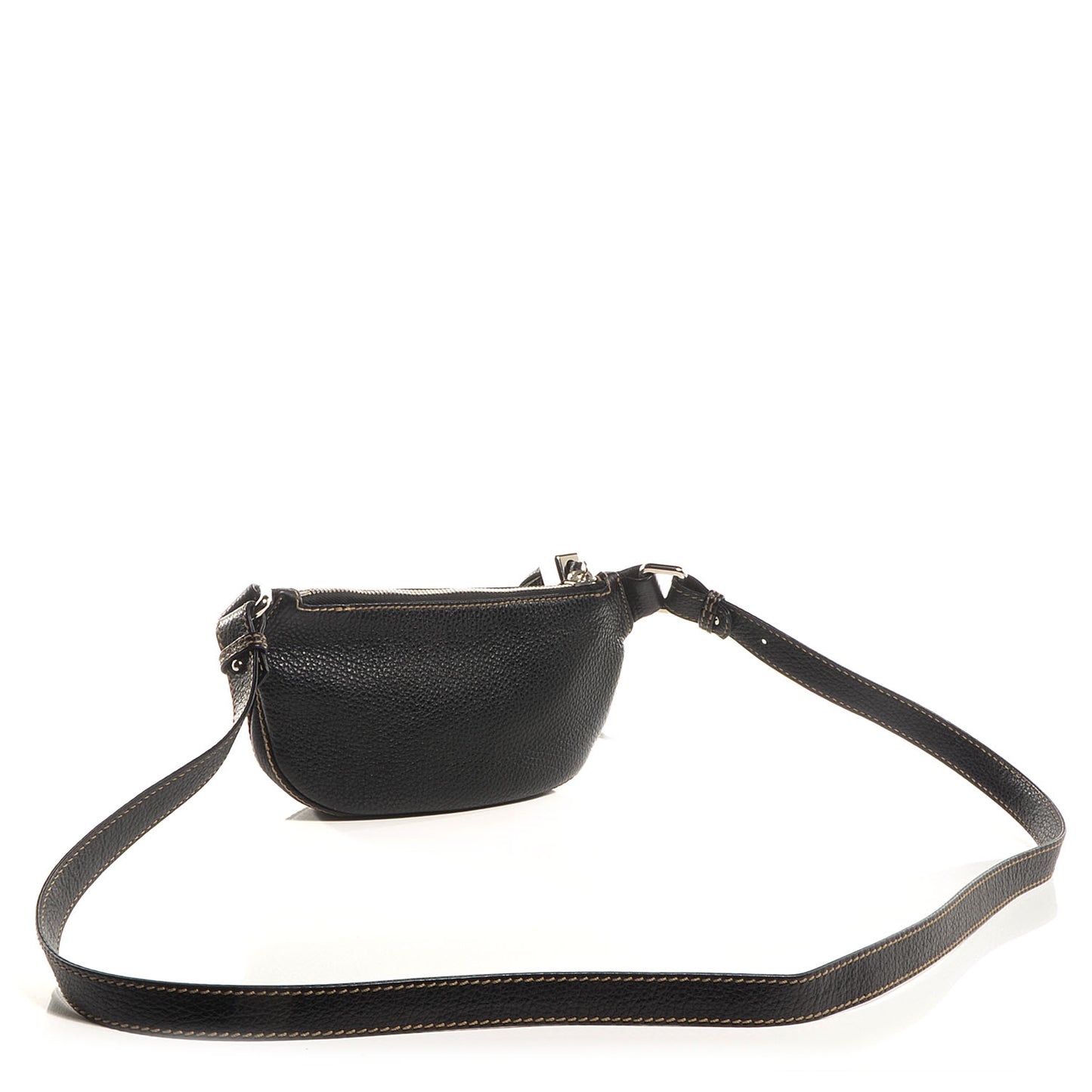 Leather Tassel Small Hobo Black