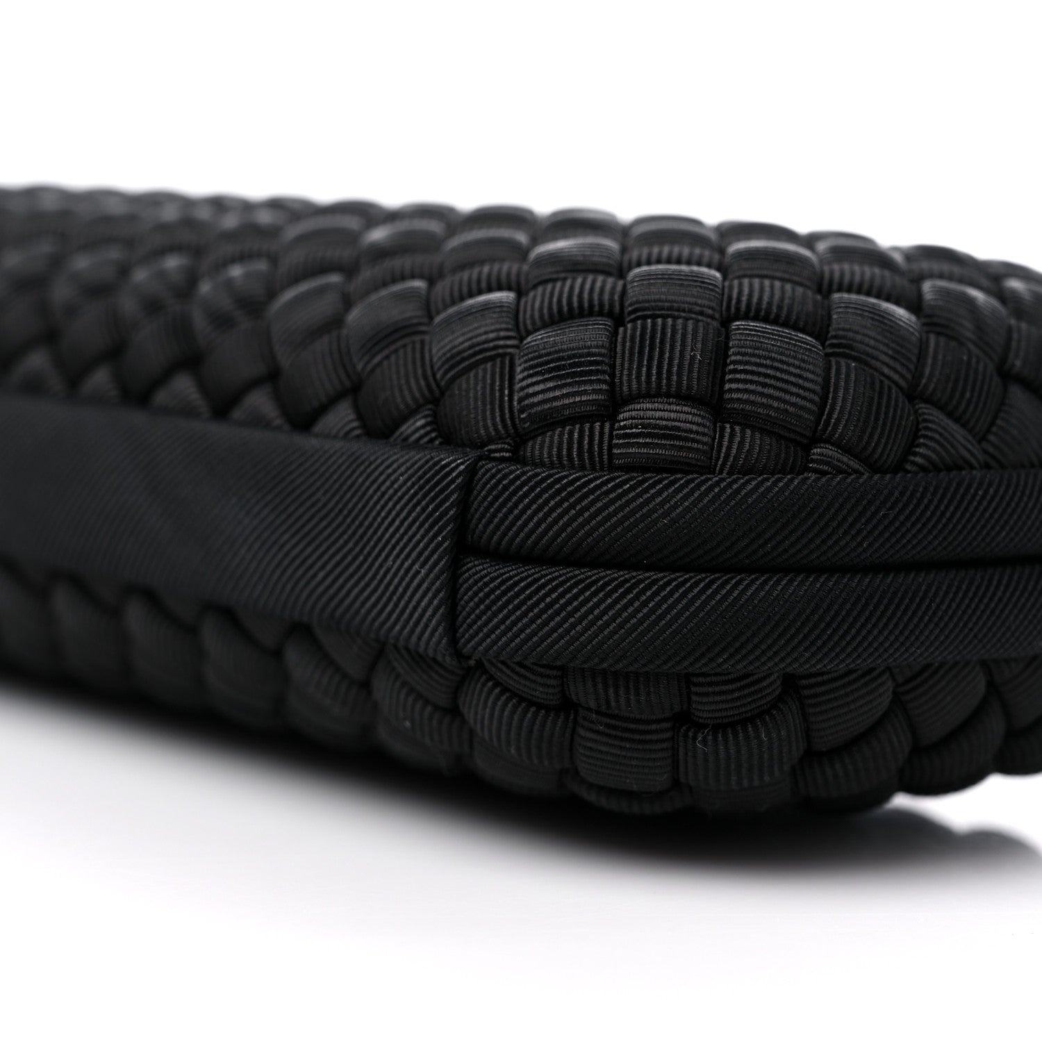 Bottega Veneta Silk Faille Intrecciato Knot Clutch Black 8 of 8