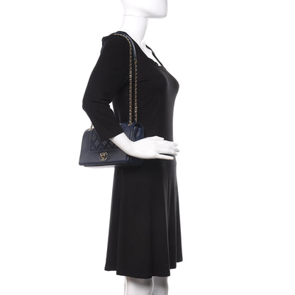 Chanel Sheepskin Quilted Medium Vintage Mademoiselle Flap Dark Navy 2 of 12