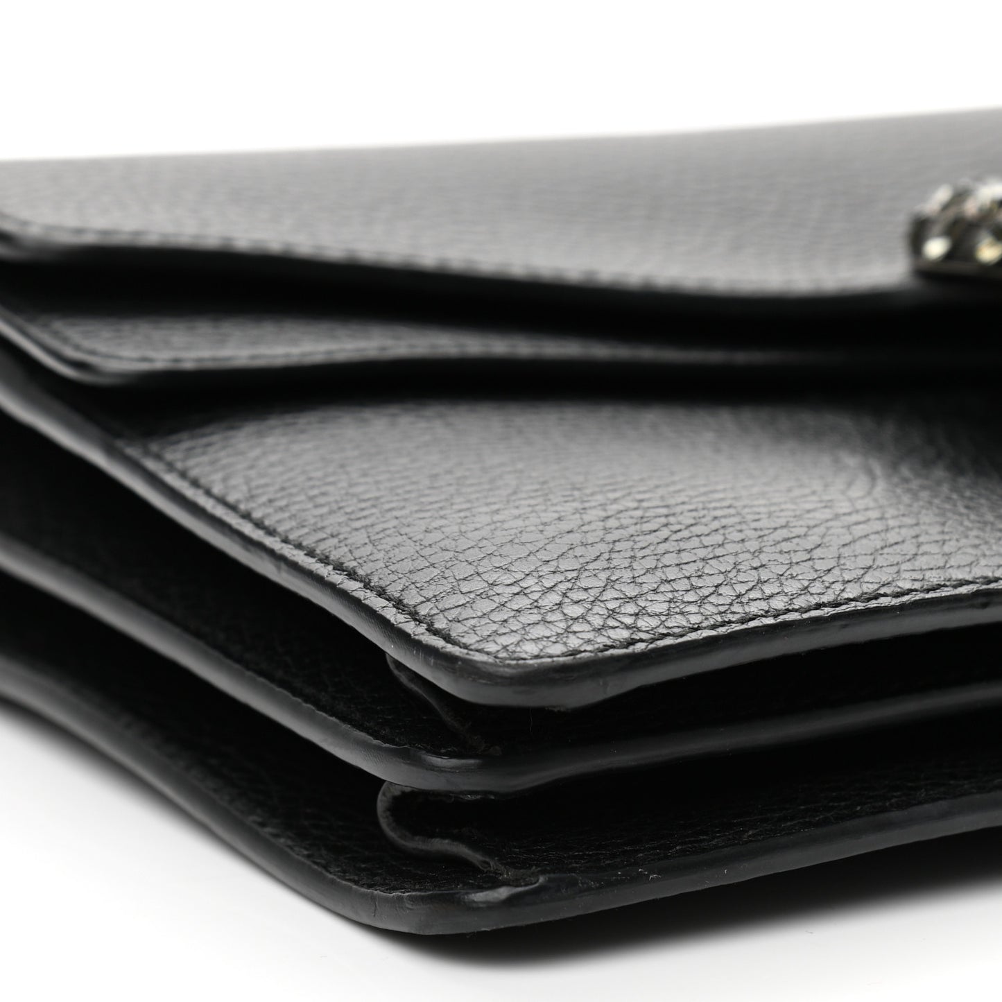 Pebbled Calfskin Small Dionysus Shoulder Bag Black