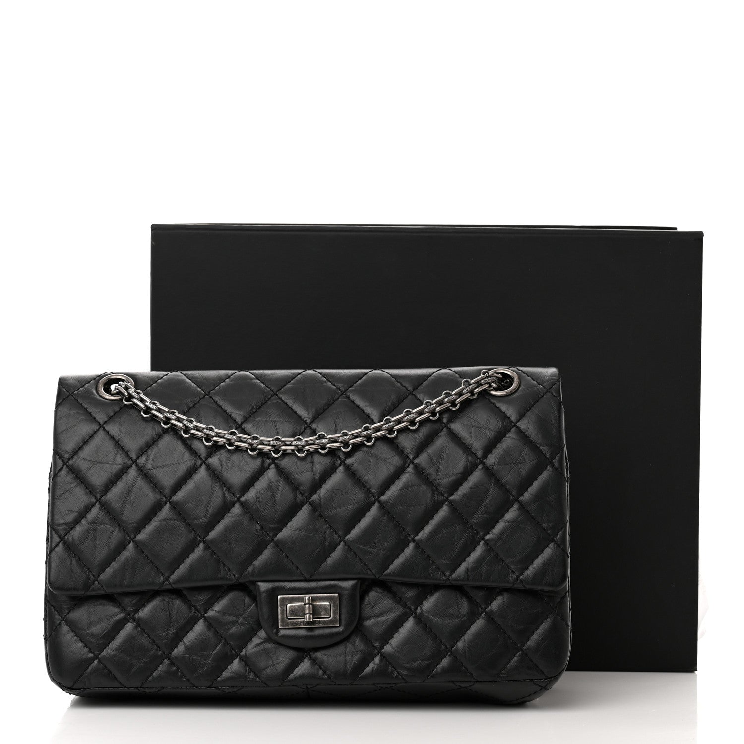 Chanel Aged Calfskin Quilted 2.55 Reissue 226 Flap Black 17 of 17