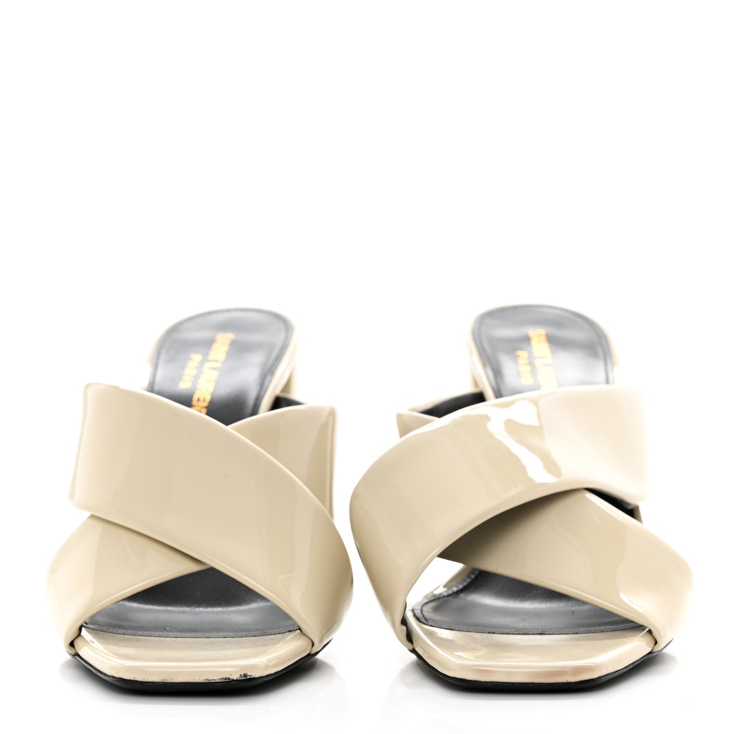Saint Laurent Patent Calfskin LouLou Mules 39 Neutro 2 of 11
