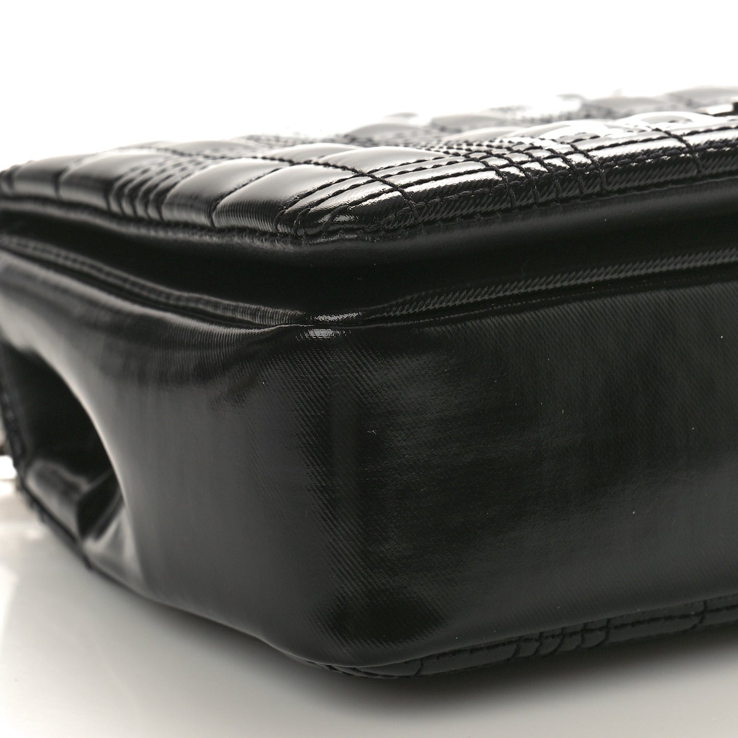 Patent Quilted Horseferry Print Small Lola Bag Black