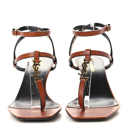 Saint Laurent Calfskin Cassandra 60 Sandals 38.5 New Papaya 3 of 10