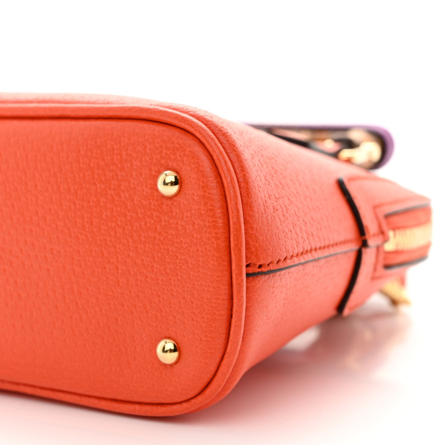 Gucci Textured Dollar Calfskin Mini Diana Dome Tote Bag Deep Orange Spicy Cyclamin 10 of 11