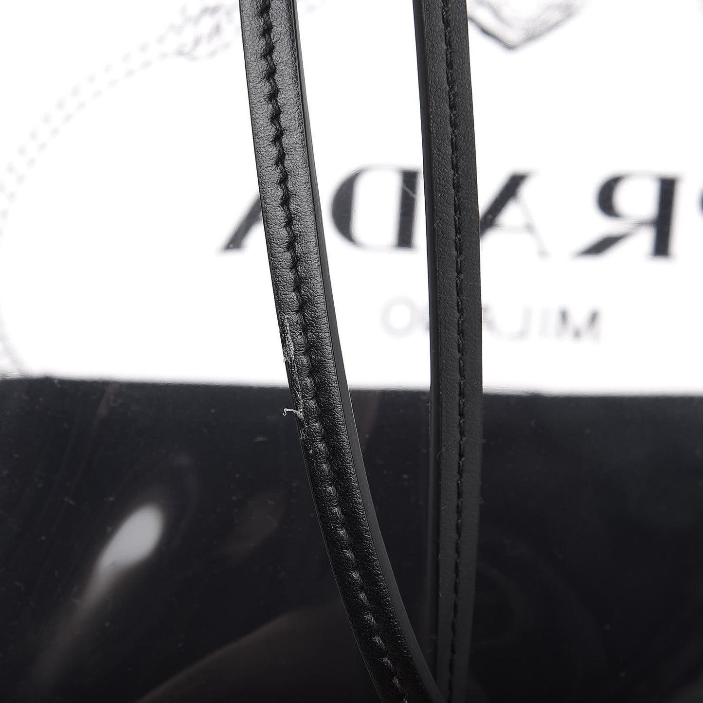 Plexiglass Calfskin Small Shopper Tote Black