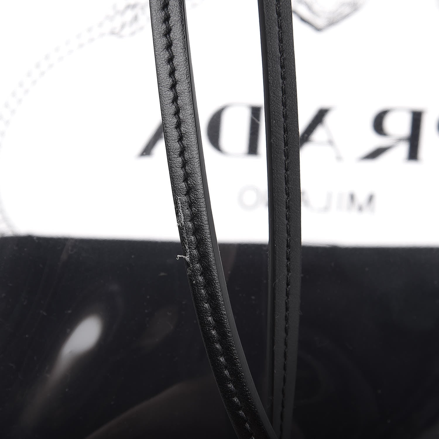 Prada Plexiglass Calfskin Small Shopper Tote Black 7 of 7