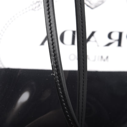 Prada Plexiglass Calfskin Small Shopper Tote Black 7 of 7