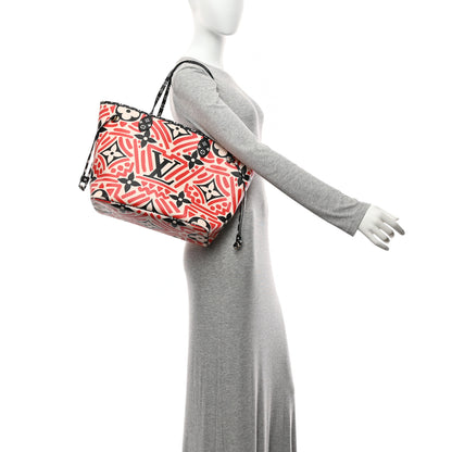 Louis Vuitton Monogram Giant Crafty Neverfull MM Creme Rouge Black 2 of 9