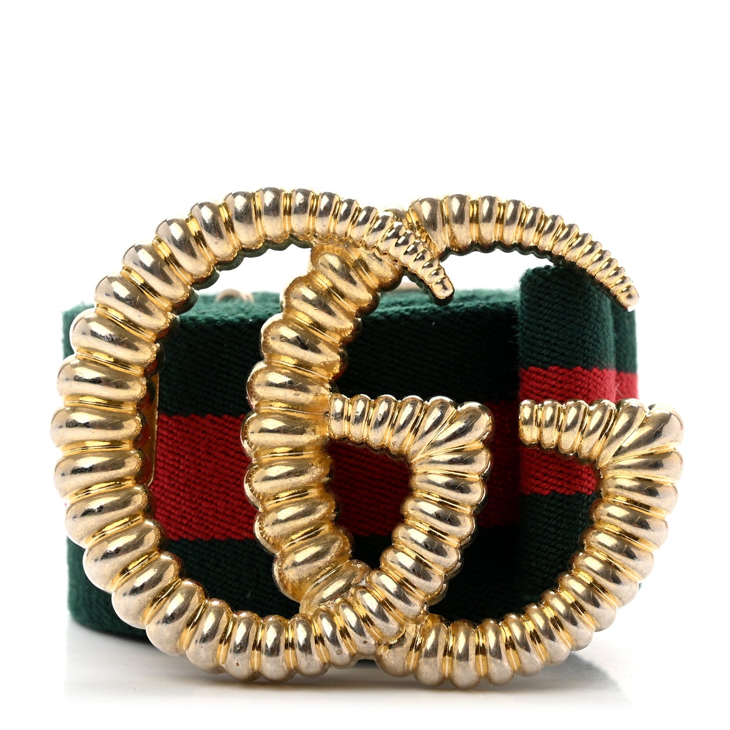Gucci Canvas Torchon Double G Web Belt 75 30 Verde 1 of 4
