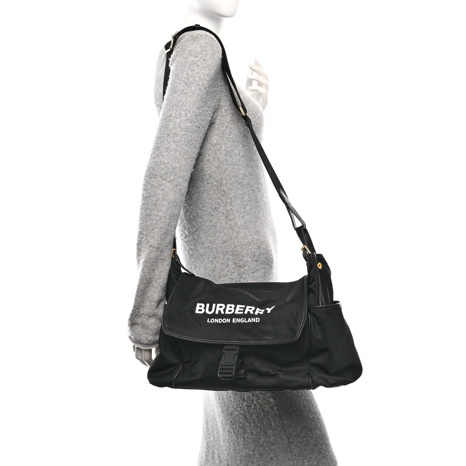 Burberry Nylon Logo Diaper Bag Black 2 of 9