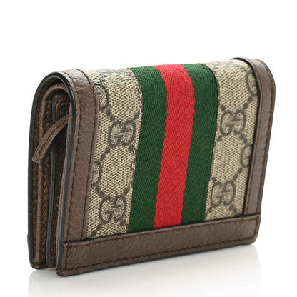 Gucci GG Supreme Monogram Web Ophidia Card Case Beige New Acero 3 of 7