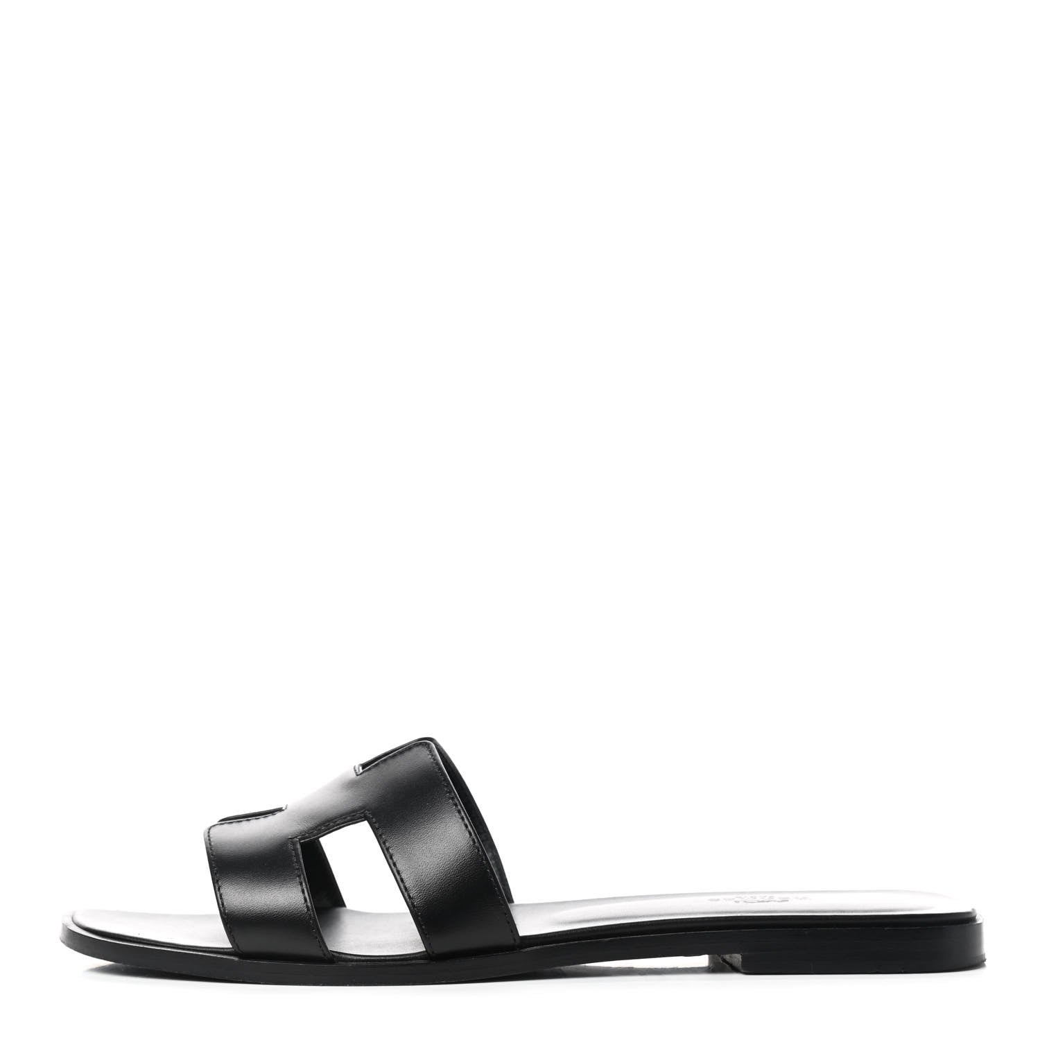 Hermes Box Calfskin Oran Sandals 40.5 Black 1 of 10