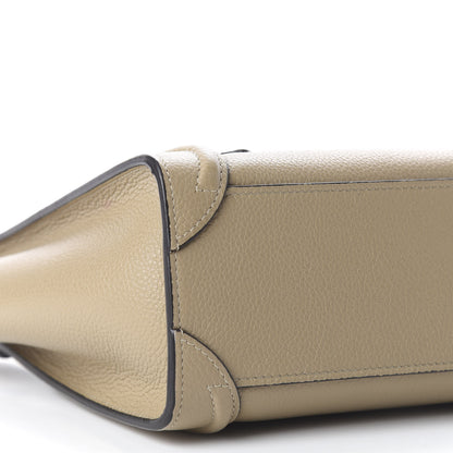 Celine Drummed Calfskin Nano Luggage Dune 7 of 10