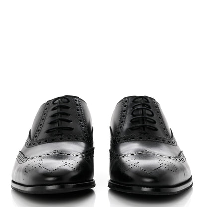 Gucci Calfskin Miro Soft Web Mens Spirit Wingtip Oxfords 8 Black 2 of 9